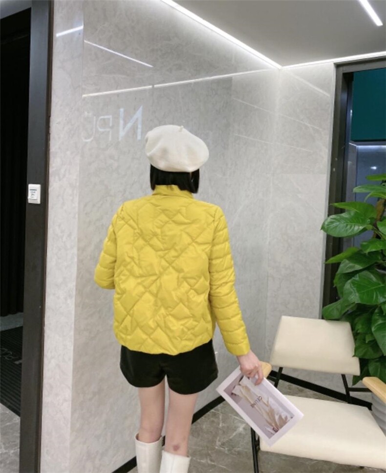 侧边扣子羽绒服，女装棉衣/棉服，美惠百合