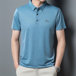 夏季新款男士翻领短袖t恤中年有领男装上衣服休闲POLO衫图片
