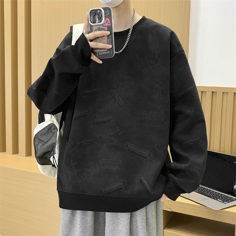 大码秋冬潮流印花卫衣男宽松休闲W9915,男装卫衣,星座1107-1
