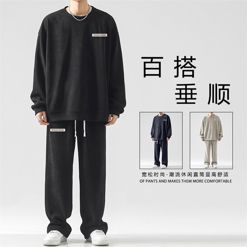 简约垂顺美式休闲百搭休闲套装免烫 TZ819-特批98图片