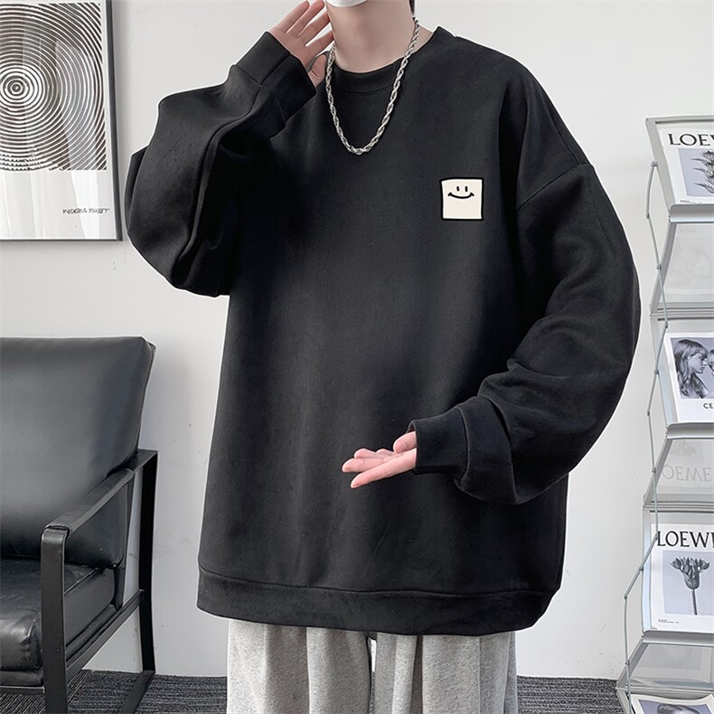 麂皮绒卫衣男大码重磅长袖t恤男 JW81316-P35图片