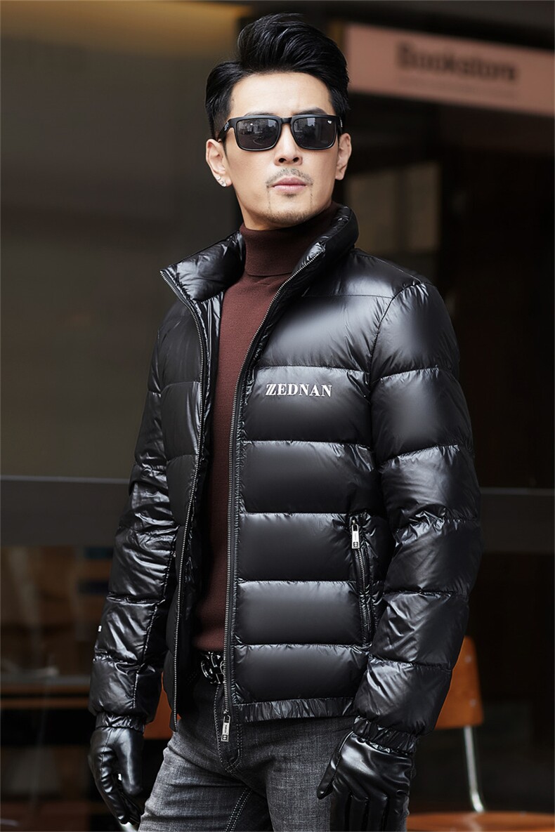 ZMS-M8828新款冬季男士鸭绒羽绒服立领保暖外套修身大衣,男装羽绒服,电商B360