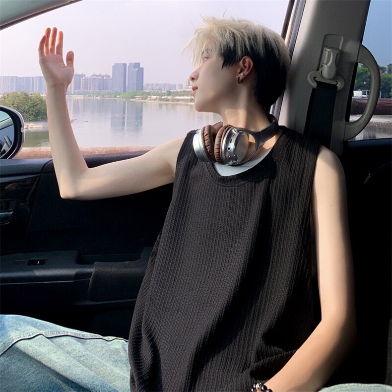 ！2026夏季男士背心肌理感冰感无袖T恤BX02特P20，男装背心/马甲，电商B220