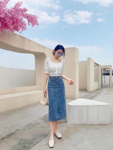 【现货】长款牛仔裙，其它，零时度