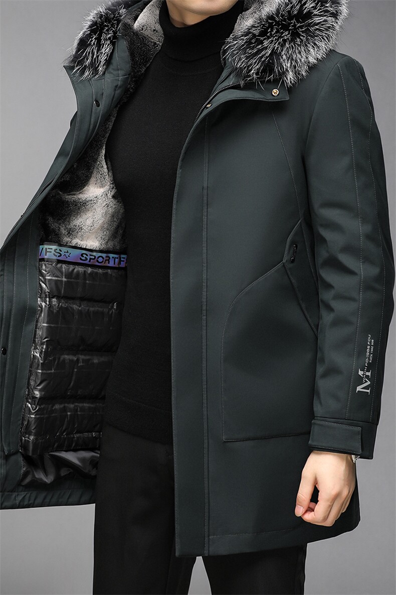 CAH922钱塘2020-2冬季厚款商务休闲有帽中年男士羽绒服货稳P400,男装羽绒服,钱塘207-2