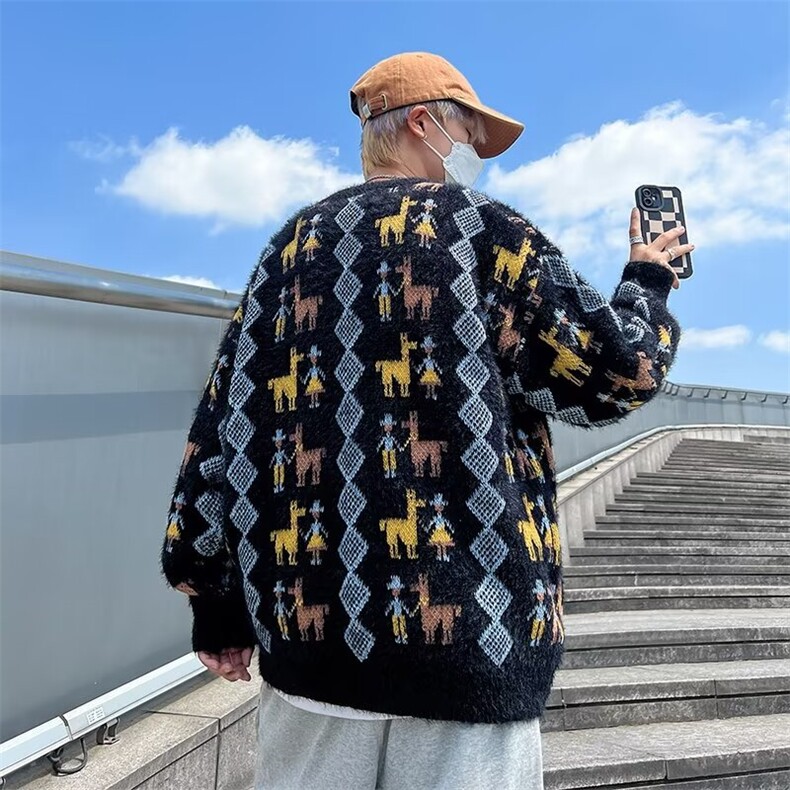 带帽冬季休闲潮常规青少年仿貂毛软糯毛衣M193-P57,男装针织衫/毛衣,星座1109-3