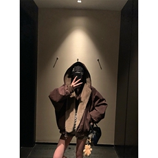 两面穿现货重磅短款座山雕棉衣男女双面穿毛毛绒棉服加厚外套，男装棉衣，电商A486-1