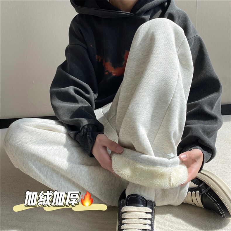 2025冬季新款加厚羊羔绒简约宽松休闲卫裤B315-K858JR-特p40控78图片