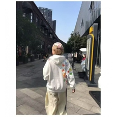 美式高街连帽卫衣男款2025秋冬新款时尚宽松休闲百搭情侣上衣外套，女装短外套，星座601-1