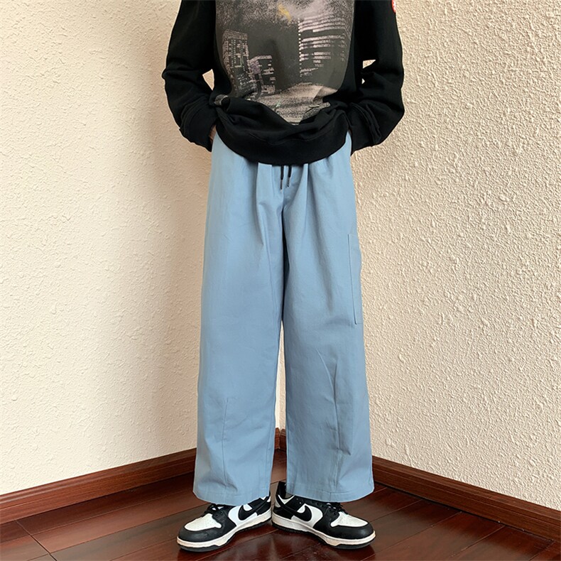 高街复古休闲裤男vibe风设计感小众宽松直筒阔腿长裤K0740-P30,男装休闲裤,星座308B-1