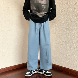 高街复古休闲裤男vibe风设计感小众宽松直筒阔腿长裤K0740-P30图片