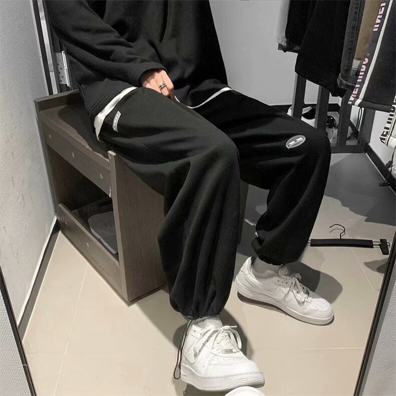 NB06-P30新款束脚运动裤子男潮牌宽松直筒卫裤韩版百搭中性休闲裤,男装休闲裤,星座1008