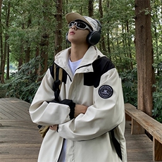 美式hiphop潮牌冲锋衣外套男士春秋新款户外登山服夹克W7818-P57，男装夹克，星座512-3