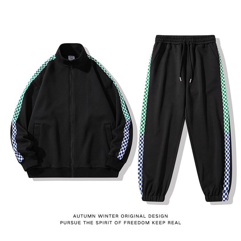 新款男大斜纹面料美式休闲风套装白底平铺TZ2601-P120控158图片