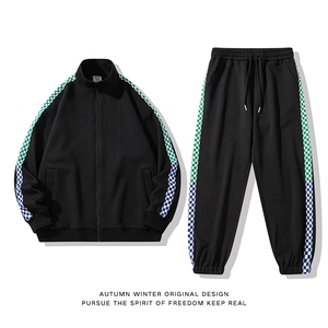 新款男大斜纹面料美式休闲风套装白底平铺TZ2601-P120控158图片