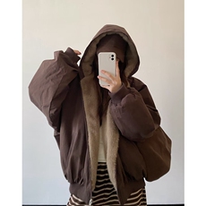 美式复古座山雕短款连帽毛领棉服女冬派克服棉衣外套，男装棉衣，星座218-8