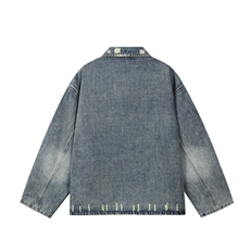 水洗牛仔外套男款春美式痞帅上衣服宽松休闲工装夹克JK1325-P90，男装工装外套，星座1103-3