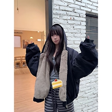 两面穿现货重磅短款座山雕棉衣男女双面穿毛毛绒棉服加厚外套，男装棉衣，电商A486-1