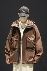 户外工装风口袋冲锋衣外套风衣男女连帽百搭休闲夹克2353-P70，男装夹克，星座1403A