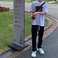 1506-1/K10211松紧腰/P29潮牌黑色直筒牛仔裤男学生百搭宽松直筒，男装牛仔裤，星座1506-1