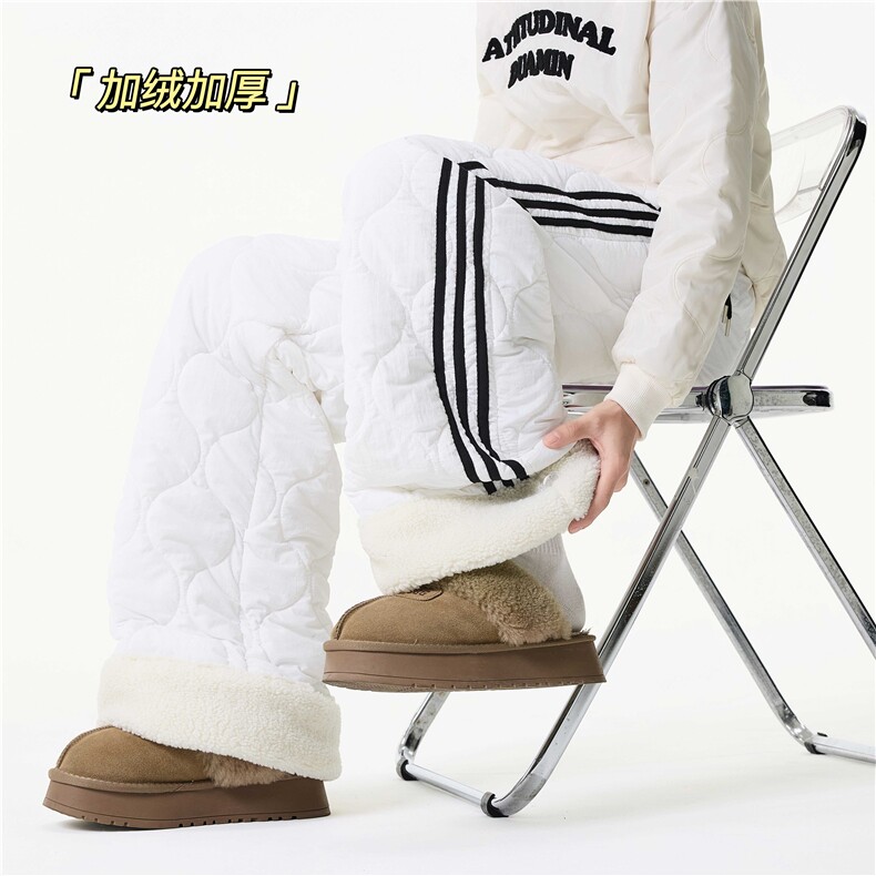 冬季新款美式条纹葫芦格设计加绒外穿棉裤B315-K25905JR-p65控89，男装棉裤，电商B315