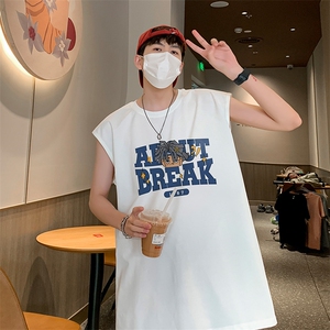 新款直播抖音得物品质纯棉250克重磅男无袖背心T恤T545P28控39图片