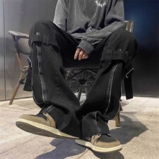 美式高街休闲裤男潮牌潮流痞帅vibe风侧边拉链束脚裤K3570-P40，男装休闲裤，星座512-2