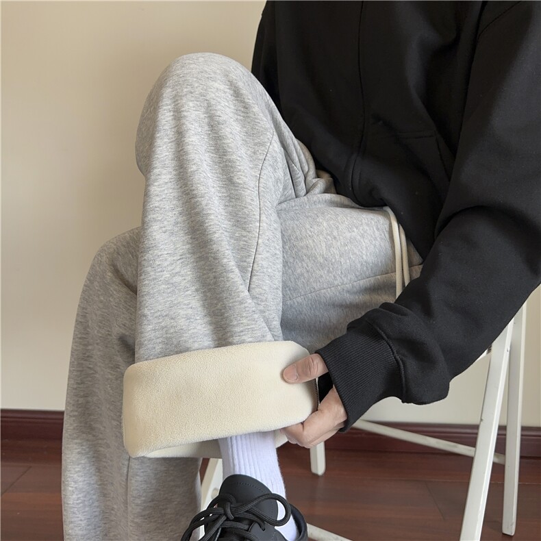 新款加绒加厚弯刀微喇卫裤红地板XZ604-K115JR-特P40控78,男装休闲裤,星座604