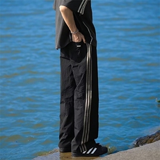 三条杠速干休闲裤男夏季薄款宽松百搭直筒运动长裤kB566，男装休闲裤，星座1116A-1（原606A）