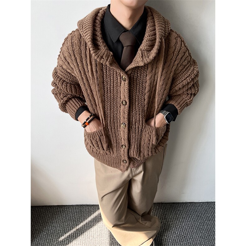 老钱风 950克超柔软北极绒针织开衫毛衣外套 W1569/特P75图片