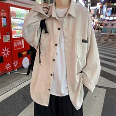 C11-P38春秋季灯芯绒长袖衬衫男韩版潮流痞帅气衬衣ins潮牌，男装衬衫，电商B323A