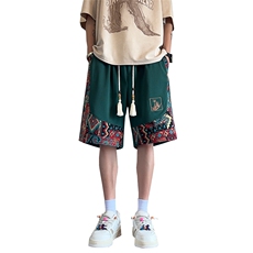 短裤男夏季美式复古拼接五分裤潮牌宽松大码XZ102B-1DK2409P30，男装牛仔裤，星座102B-1