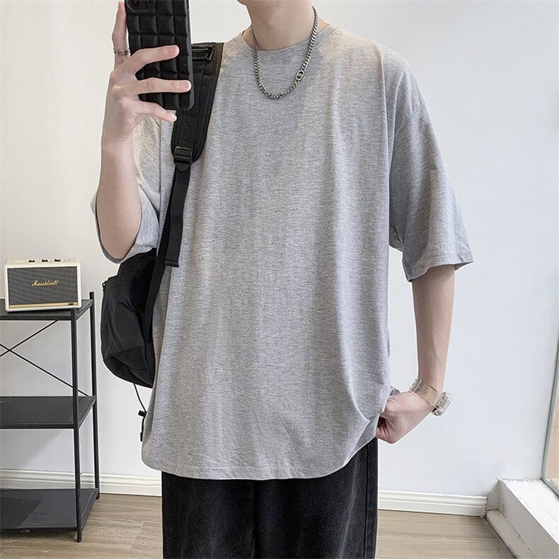 大码印花纯圆领T恤宽松男士2023新款夏季短袖t恤男潮TX402-P25,男装T恤,星座505-3