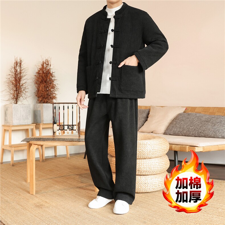 2025冬季风套装中式复古唐装棉衣棉绒保暖棉袄TZ2534-P205,男装棉衣,电商A008