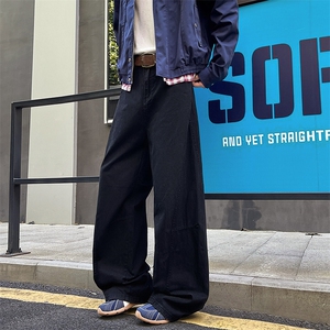 8XL-M 工装裤男秋季日系男直筒宽松阔腿休闲弯刀裤子男K9177P65图片