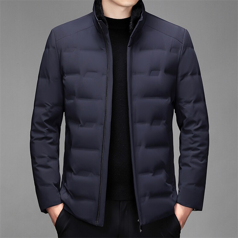 CKE1609钱塘2020-2中年男士商务休闲毛领冬季厚款羽绒服P395,男装羽绒服,钱塘207-2
