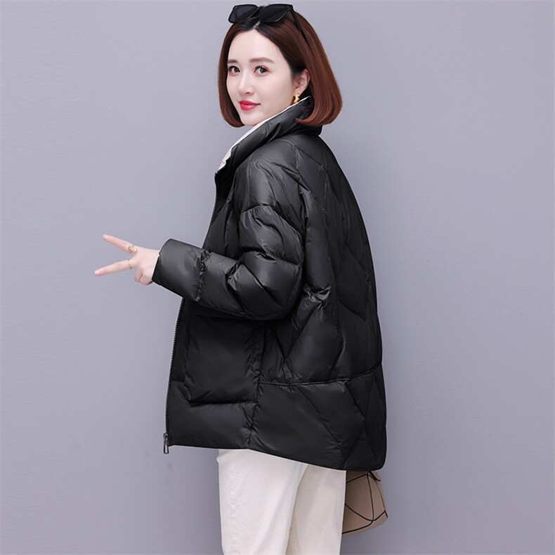 时尚保暖女士棉服简约立领长袖纯色外套冬季必备单品,女装棉衣/棉服,深妍伊美
