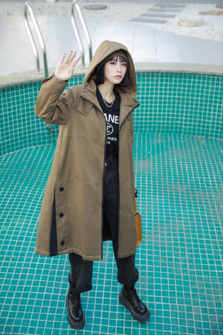 【现货】新款秋冬款加厚宽松显瘦长款休闲风衣，女装风衣，得瑟空间