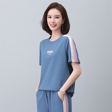 2025夏季新款简约时尚气质宽松休闲舒适刺绣上衣，女装T恤，独衣靓