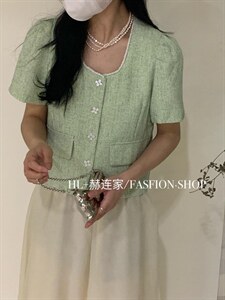 2022夏季新款 短袖小香开衫外套图片