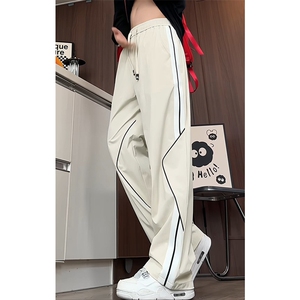K305/P50春装新款现货个性休闲裤男宽松大码潮流直筒裤潮长裤子图片