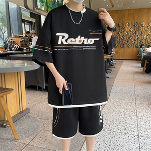 84309-P55夏季短袖T恤男套装休闲两件套图片