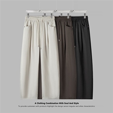 松紧抽绳男宽松休闲裤百搭运动裤卫裤A329-K9908-P60，男装休闲裤，电商A329