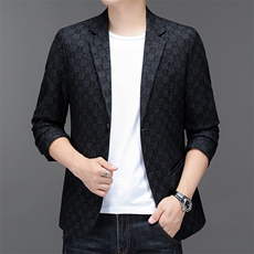 秋季新款西装男弹力针织西服简约外套西服商务休闲小西装单西，男装西服，电商B360