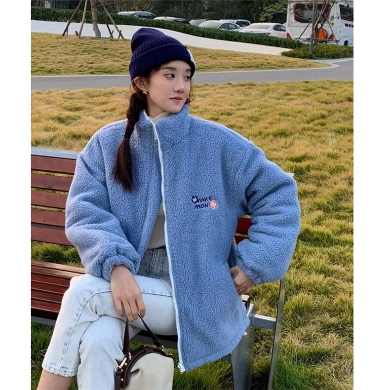 【有货】DW229-P90羊羔毛棉服秋冬季潮宽松颗粒绒加厚棉衣外套,男装毛呢大衣,星座603-2