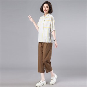 时尚套装女2023新款夏季薄款成套搭配中年妈妈宽松休闲显瘦两件套图片