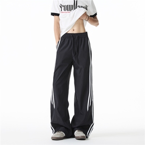 抖音品质美式条纹设计宽松薄款速干休闲裤B315-K25462-特p35控68图片