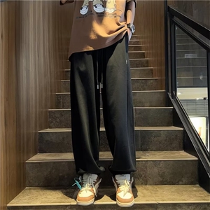 美式灰色运动裤男女春夏款2023束脚宽松休闲卫裤夏季小个子阔腿裤图片