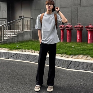 W10811-P35 网图现货 美式高街廓形西裤休闲裤直筒微喇裤子图片