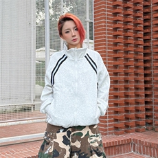抖音得物高品质二开25秋冬美式重磅结构织带撞色立领卫衣外套W70，男装卫衣，电商A486-1